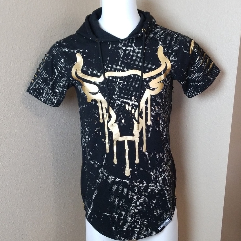 Screenshot Hooded Black Gold Shirt Bull